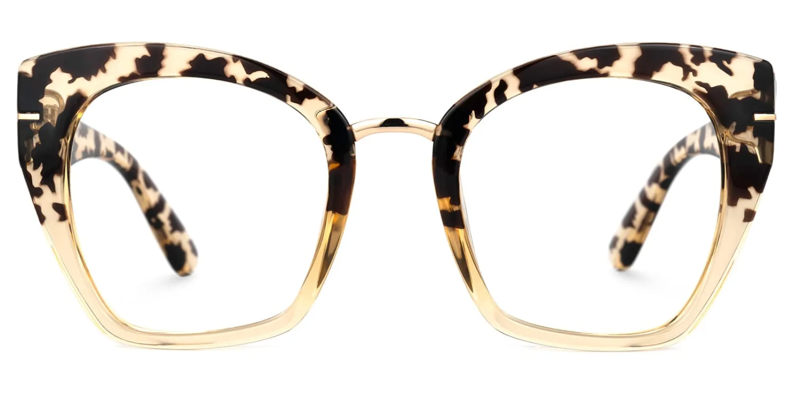 Paulina - Square Light Tortoise Cat-Eye Designer Glasses sold by Vooglam