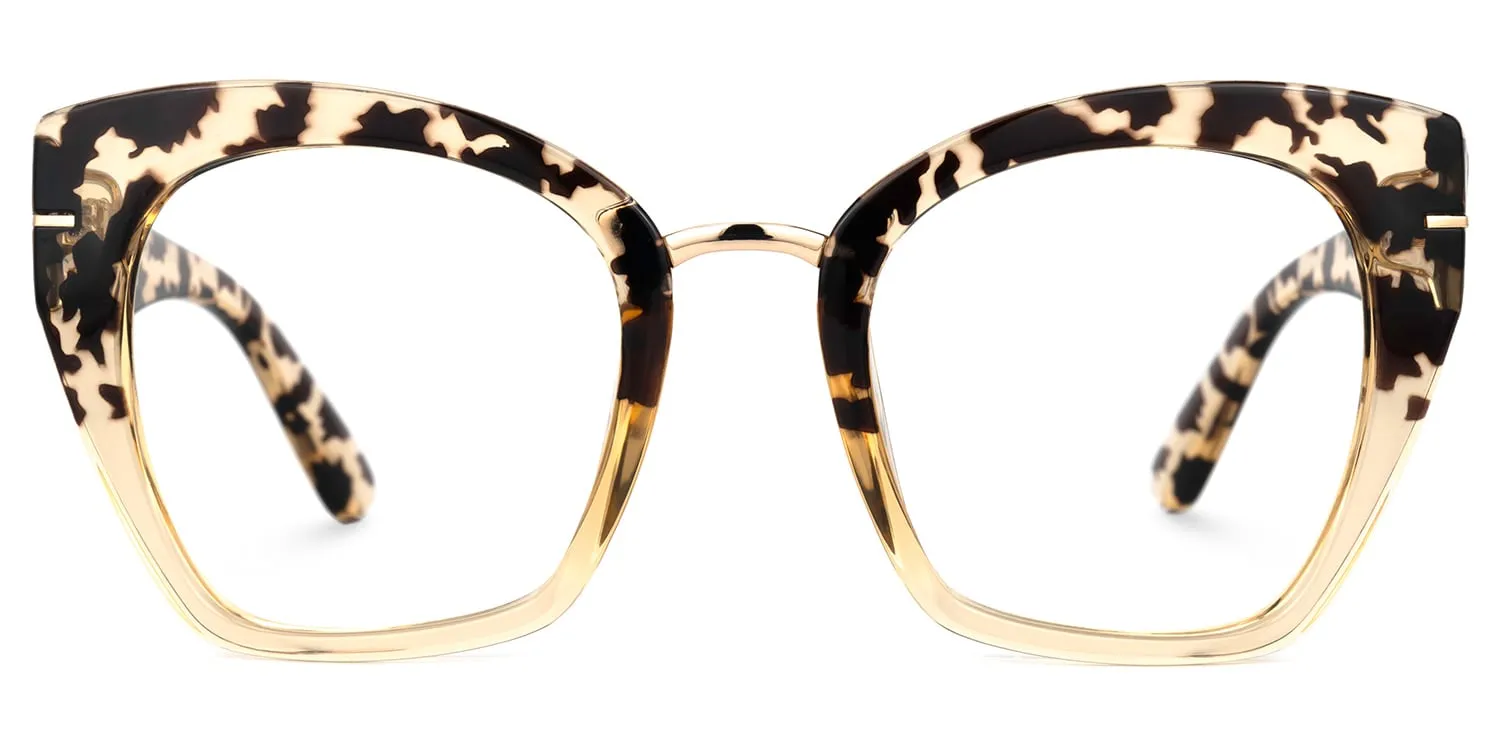 Paulina - Square Light Tortoise Cat-Eye Designer Glasses sold by Vooglam product image thumbnail 2