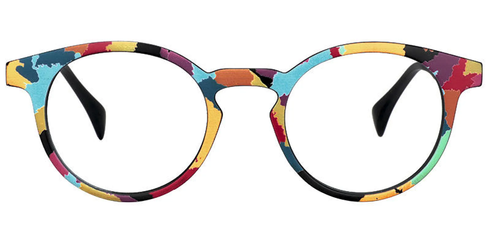 Minnie - Funky Artsy Multicolored Eyeglasses Oval Shape made by Vooglam