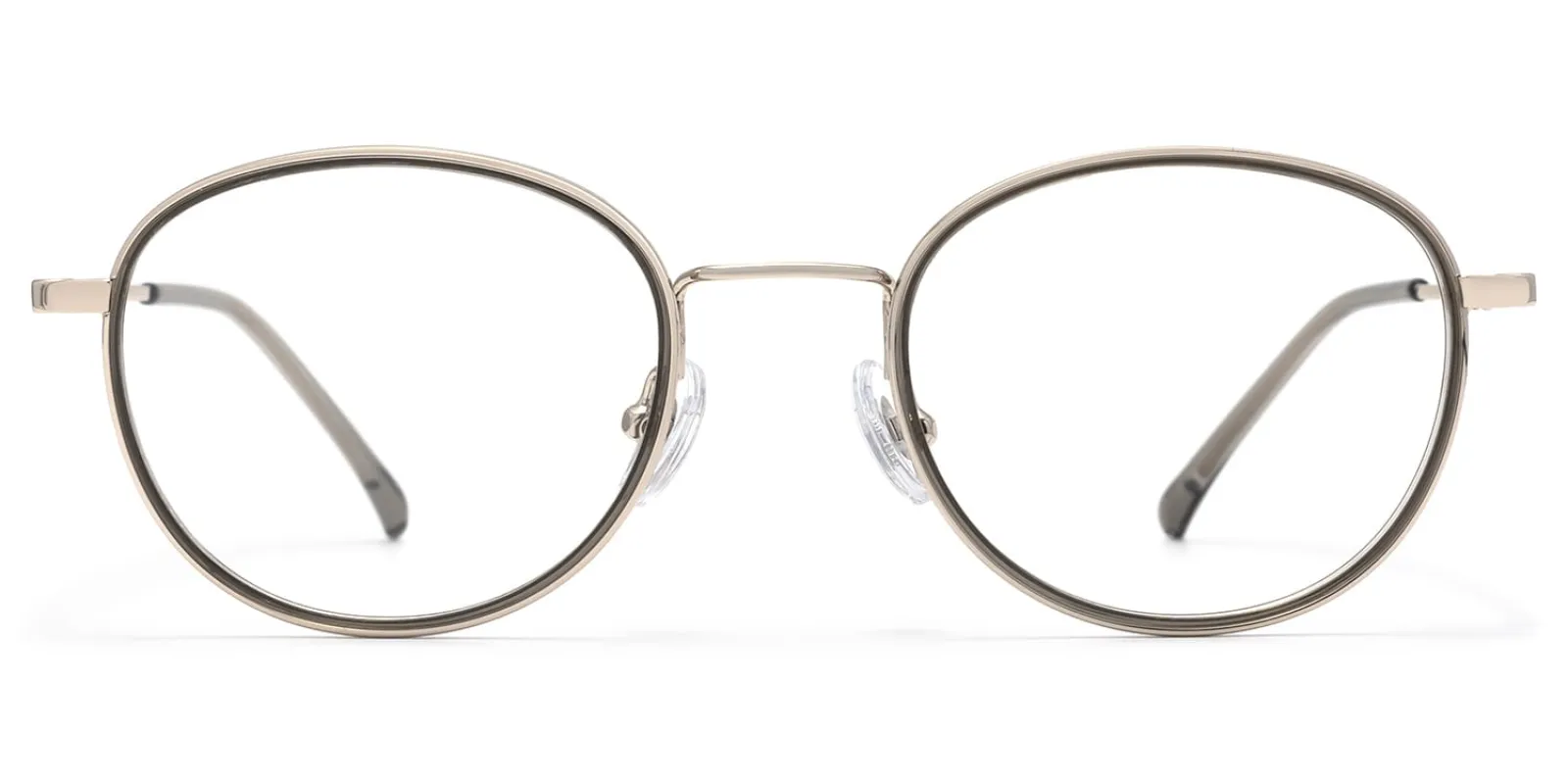 Harlow - Oval Gray Eyeglasses sold by Vooglam