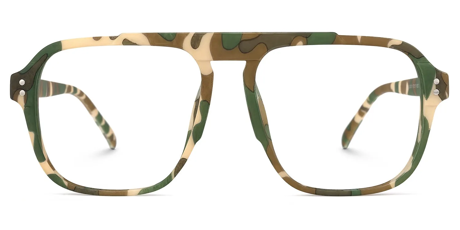 Sosa - Cool Green Camo Aviator Eyeglasses sold by Vooglam product image thumbnail 2