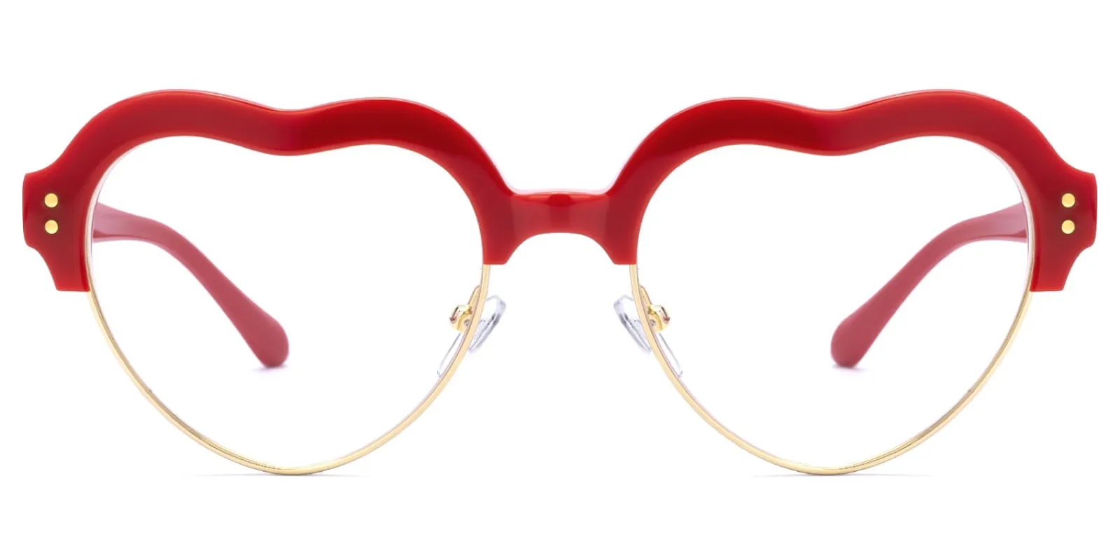 Hannah - Heart Red Eyeglasses sold by Vooglam