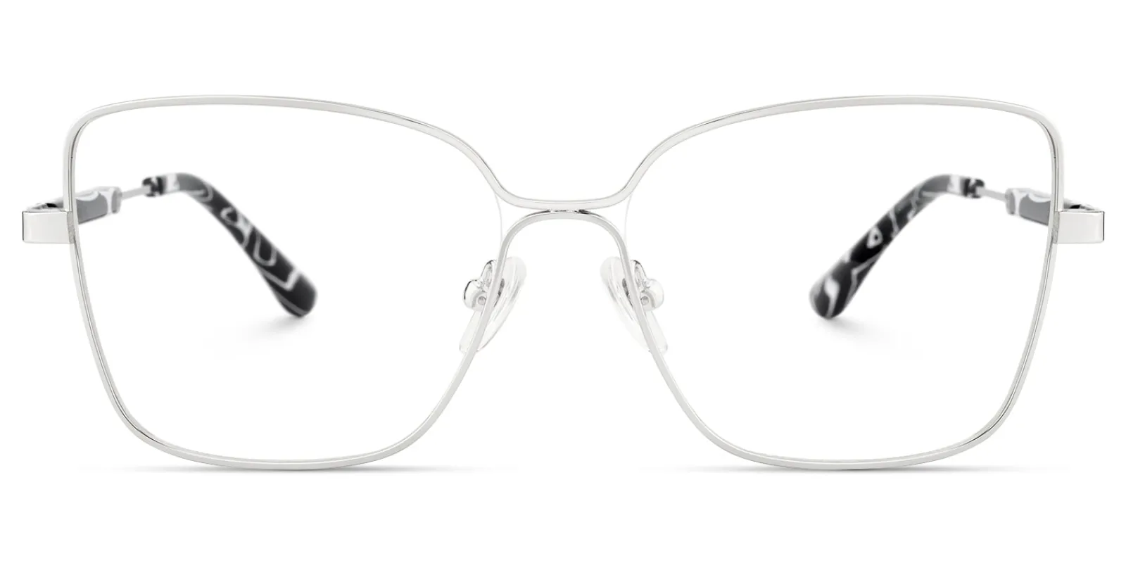 Briar - Square Silver Eyeglasses sold by Vooglam