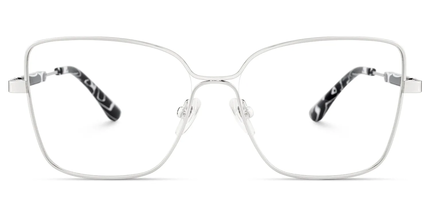 Briar - Square Silver Eyeglasses sold by Vooglam