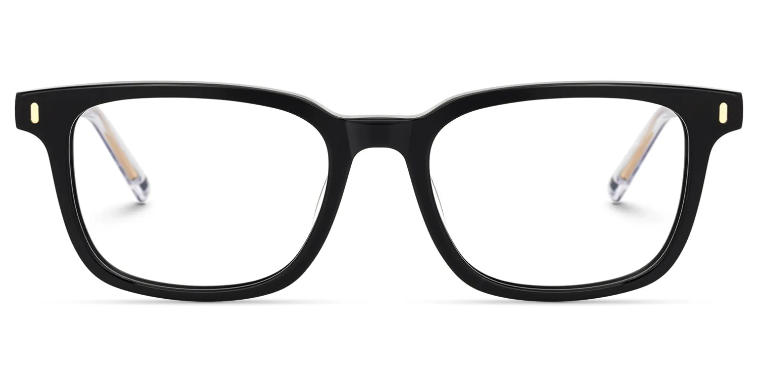 Lajos - Rectangle Black Eyeglasses sold by Vooglam