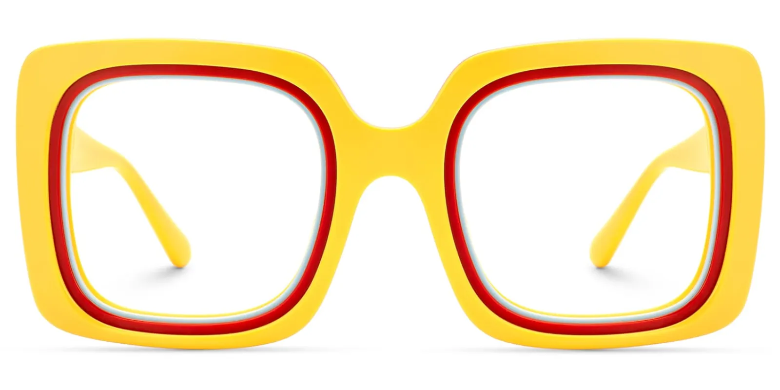 Esadowa - Square Yellow Eyeglasses sold by Vooglam