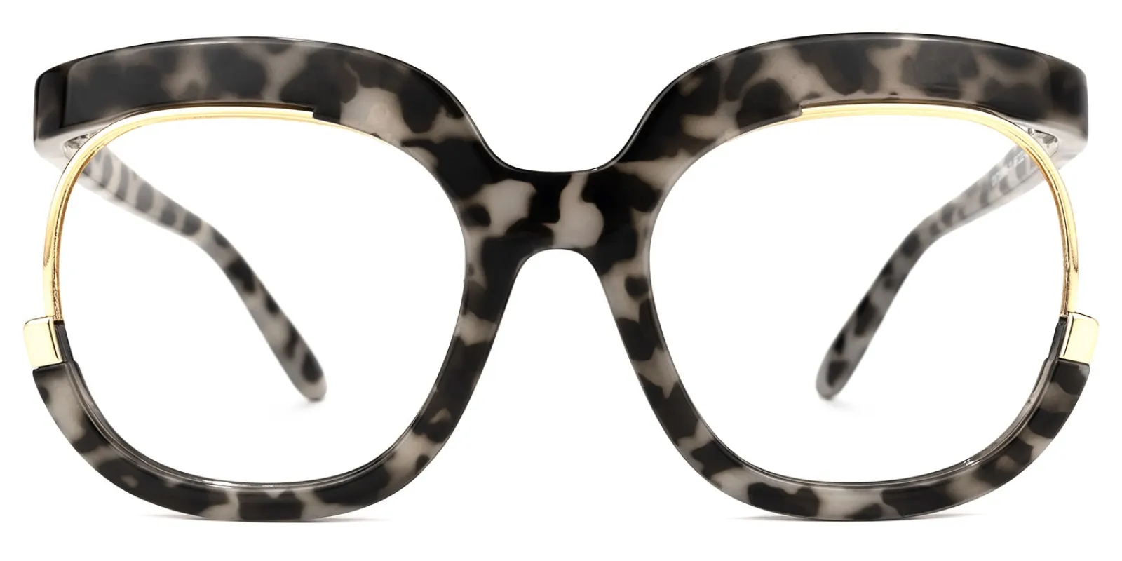 Fredia - Leopard Print Glasses with Gold Detail sold by Vooglam