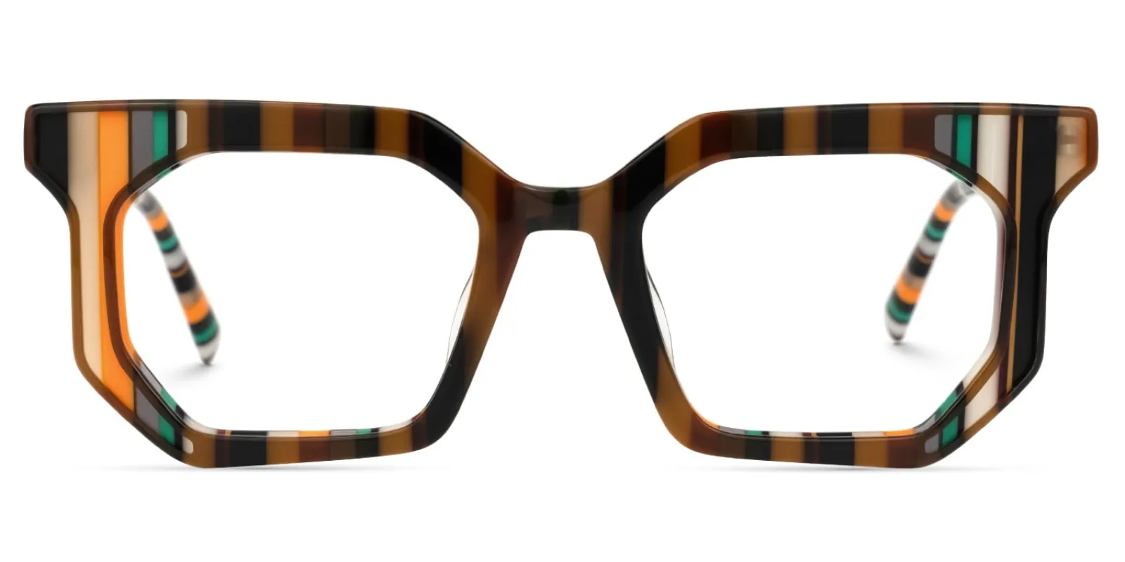 Abetzi - Rectangle Brown Eyeglasses sold by Vooglam