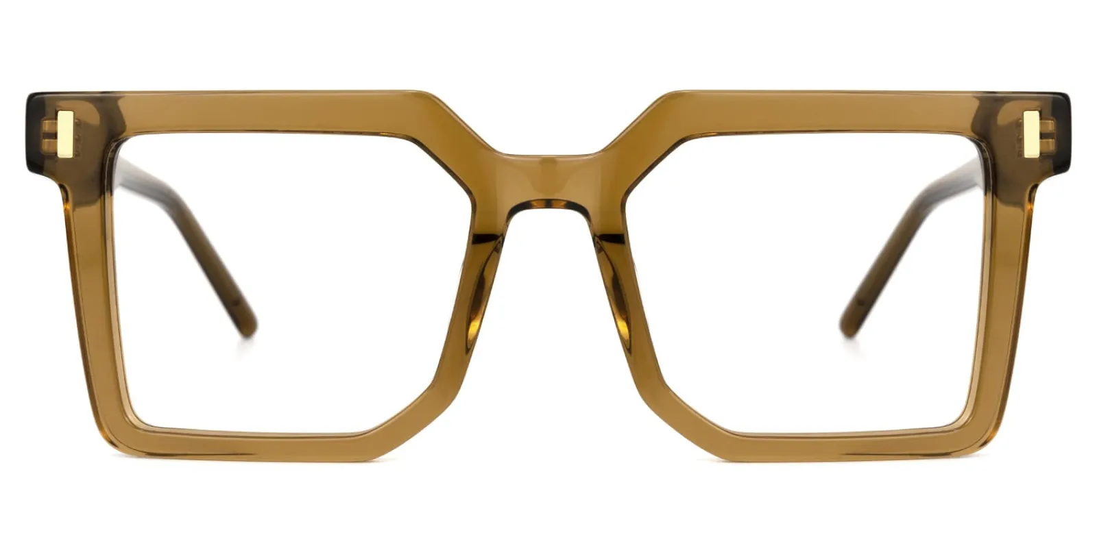 Nadie - Square Brown Eyeglasses sold by Vooglam