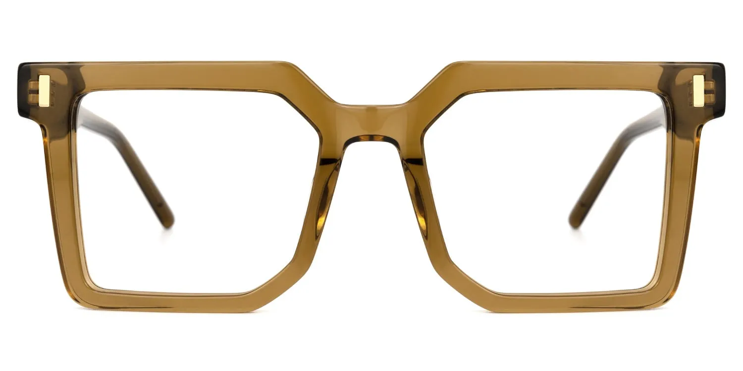 Nadie - Square Brown Eyeglasses sold by Vooglam