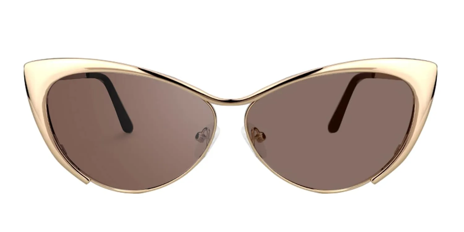 Annabelle - Elegant Gold Cat Eye Vintage Sunglasses sold by Vooglam product image thumbnail 2