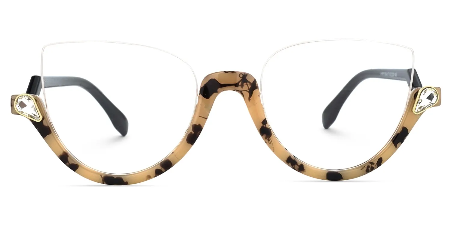 Sylvia - Cat Eye Light/Tortoise Eyeglasses (Z-Shaped Arms) sold by Vooglam product image thumbnail 2