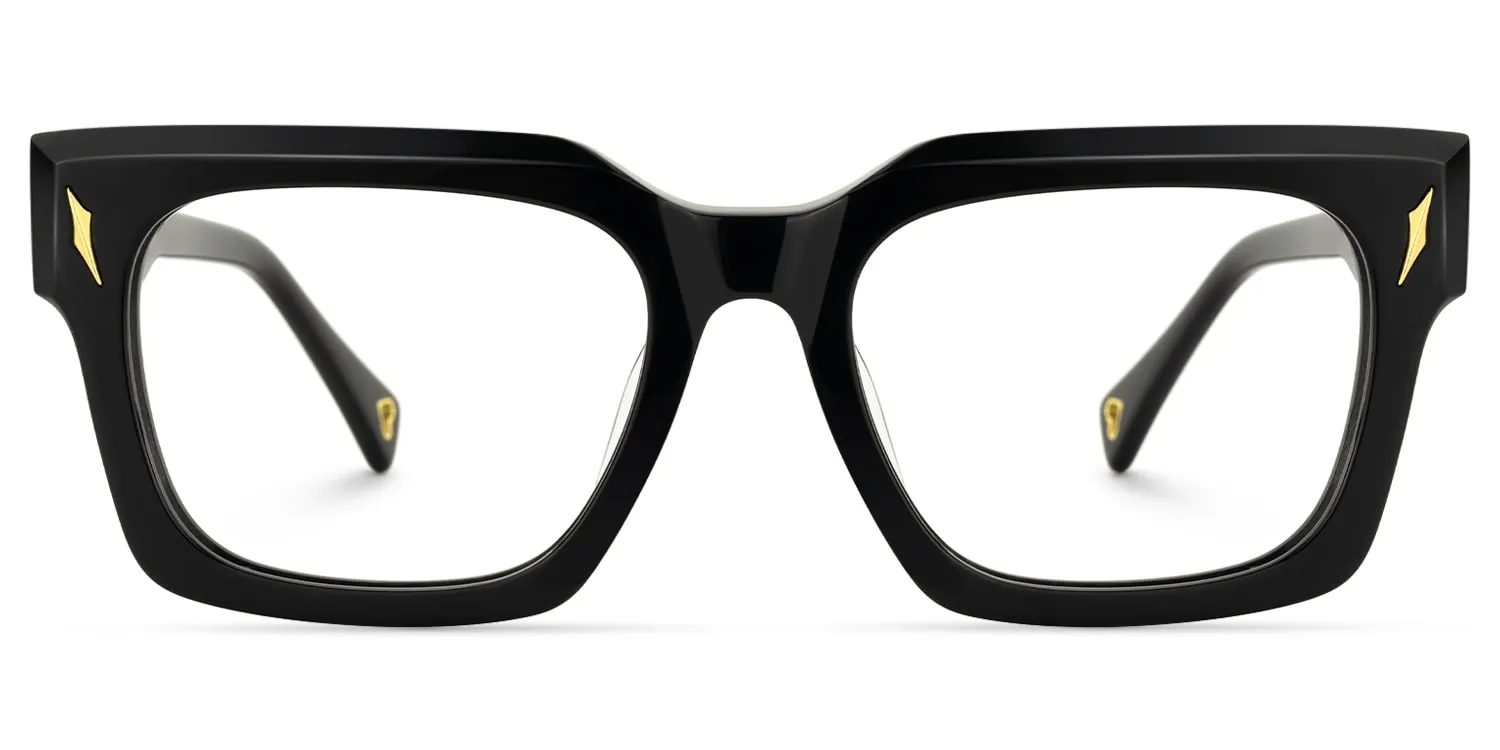 Mahola - Rectangle Black Eyeglasses sold by Vooglam