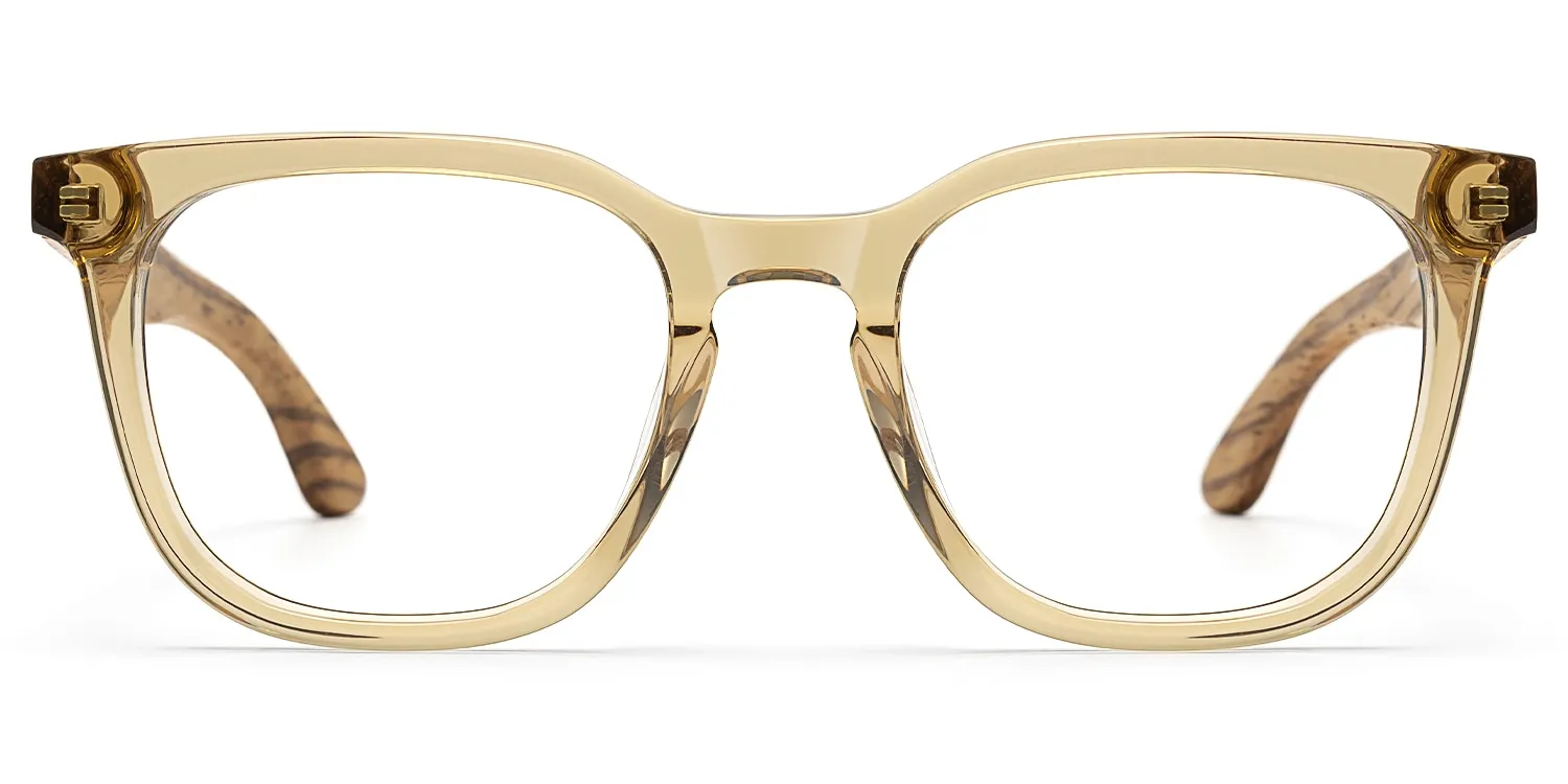 Lote - Square Champagne Eyeglasses sold by Vooglam