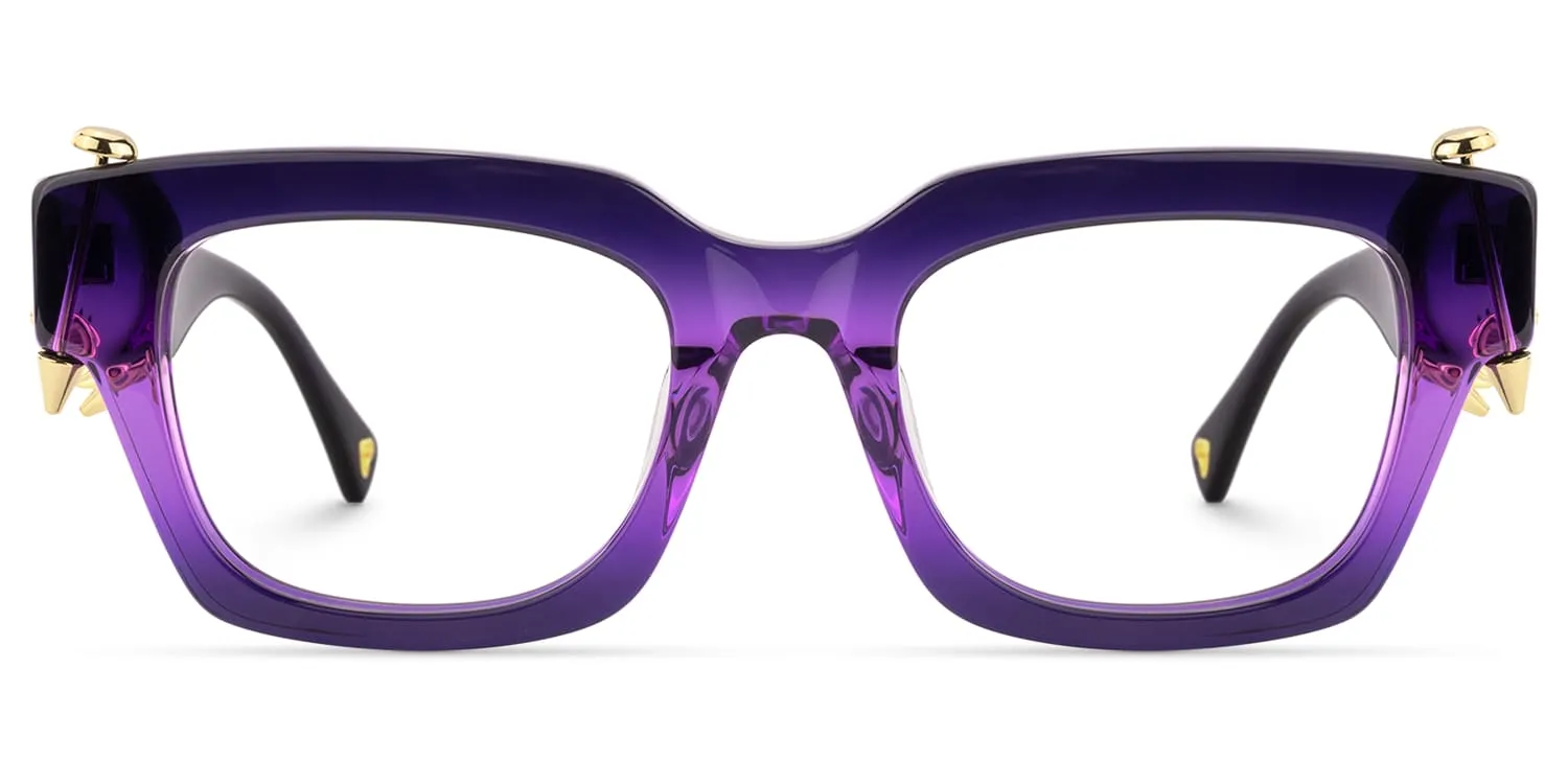 Sabrina - Rectangle Purple Eyeglasses sold by Vooglam