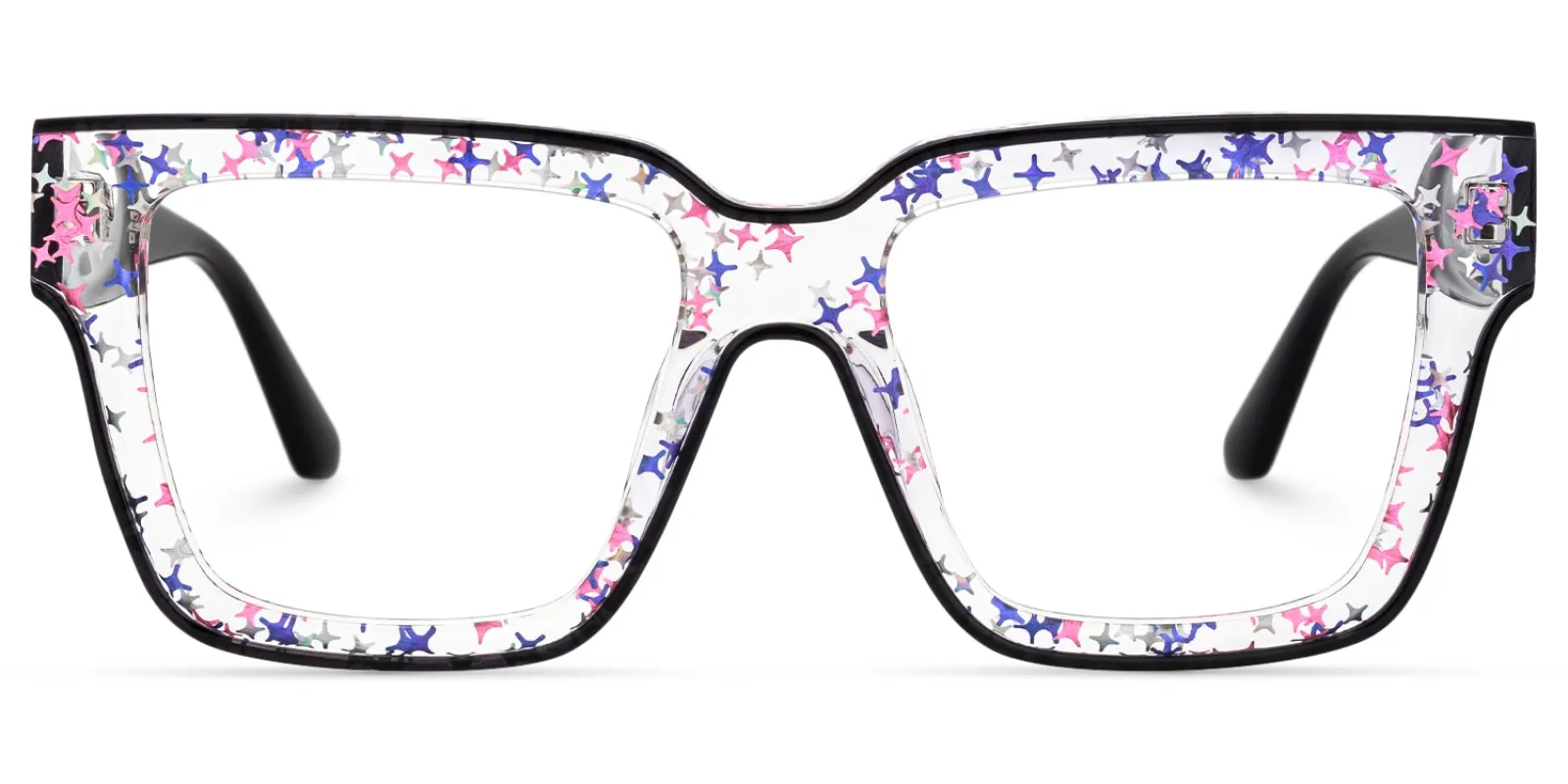 Naiya - Square Black Eyeglasses sold by Vooglam