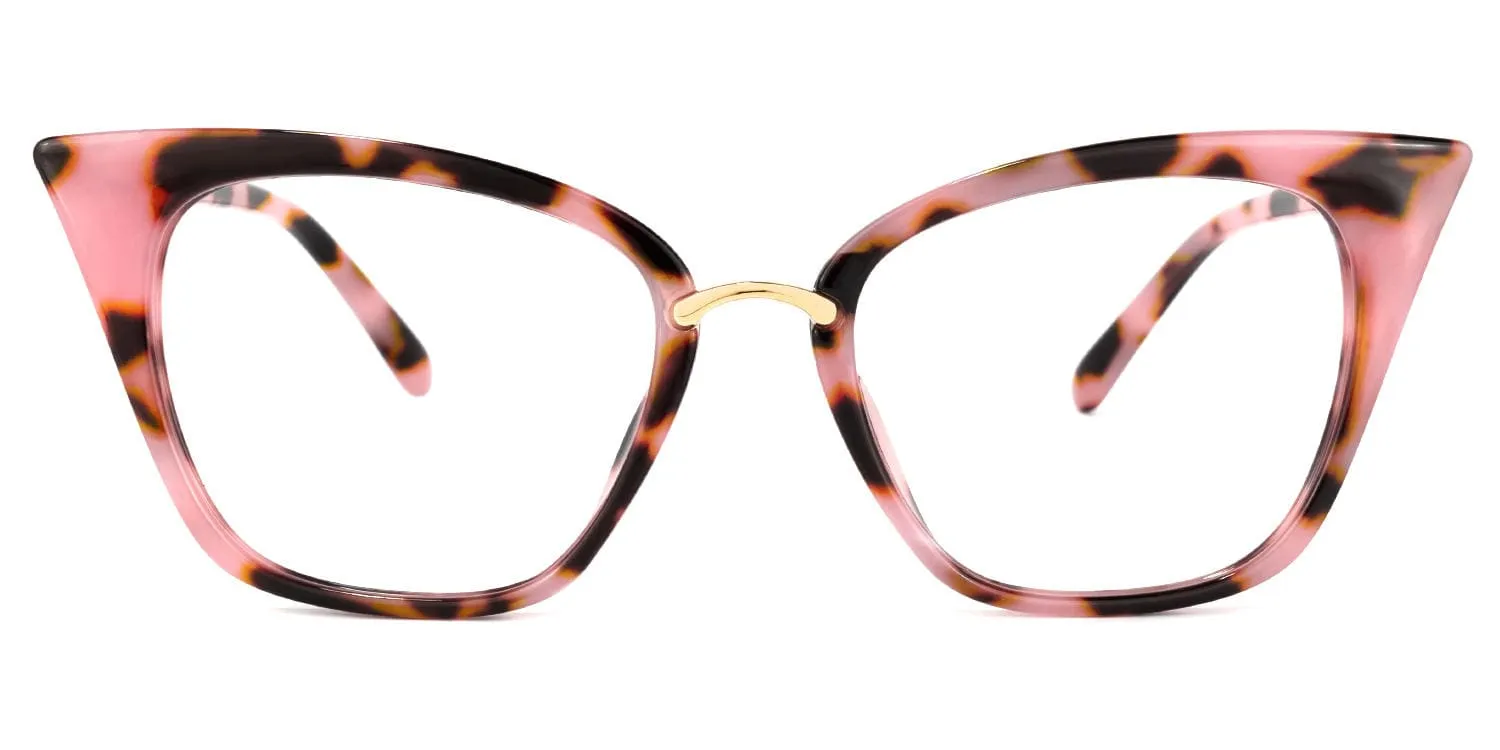 Tacita - Pink Tortoiseshell Cat-Eye Glasses Boho Flair sold by Vooglam product image thumbnail 2