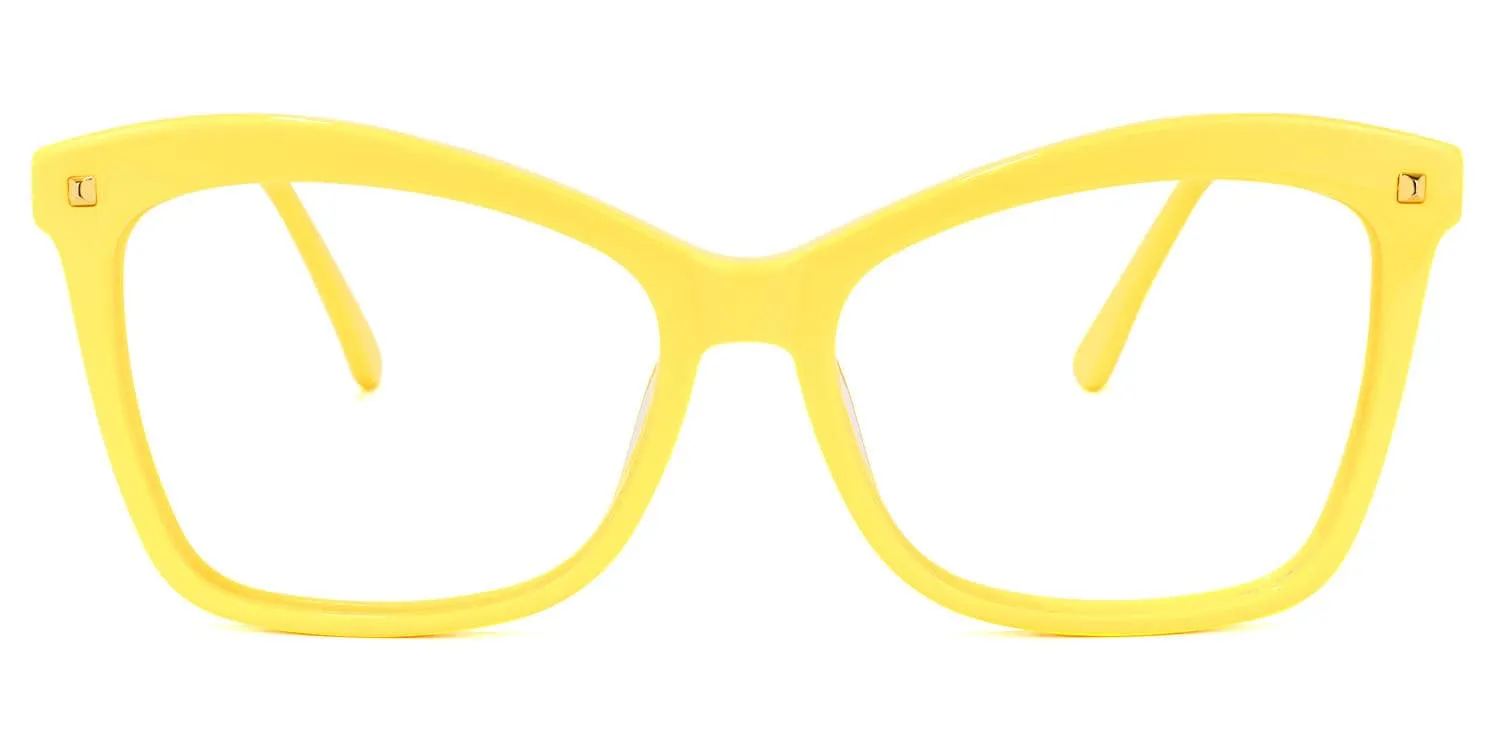 Libby Yellow Frame Butterfly Glasses sold by Vooglam