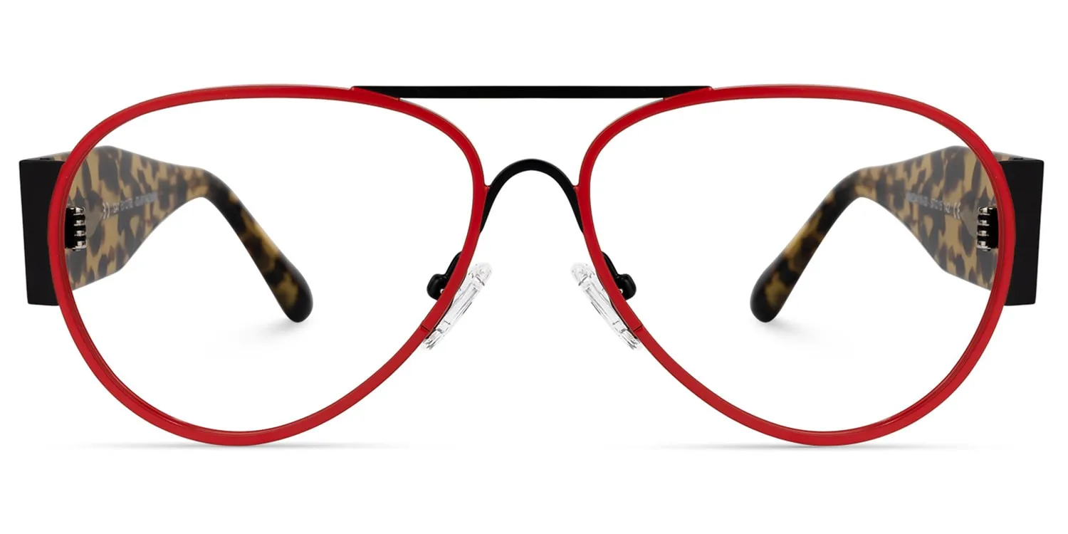 Novoa - Bold Aviator Glasses Tortoiseshell Temples sold by Vooglam product image thumbnail 2