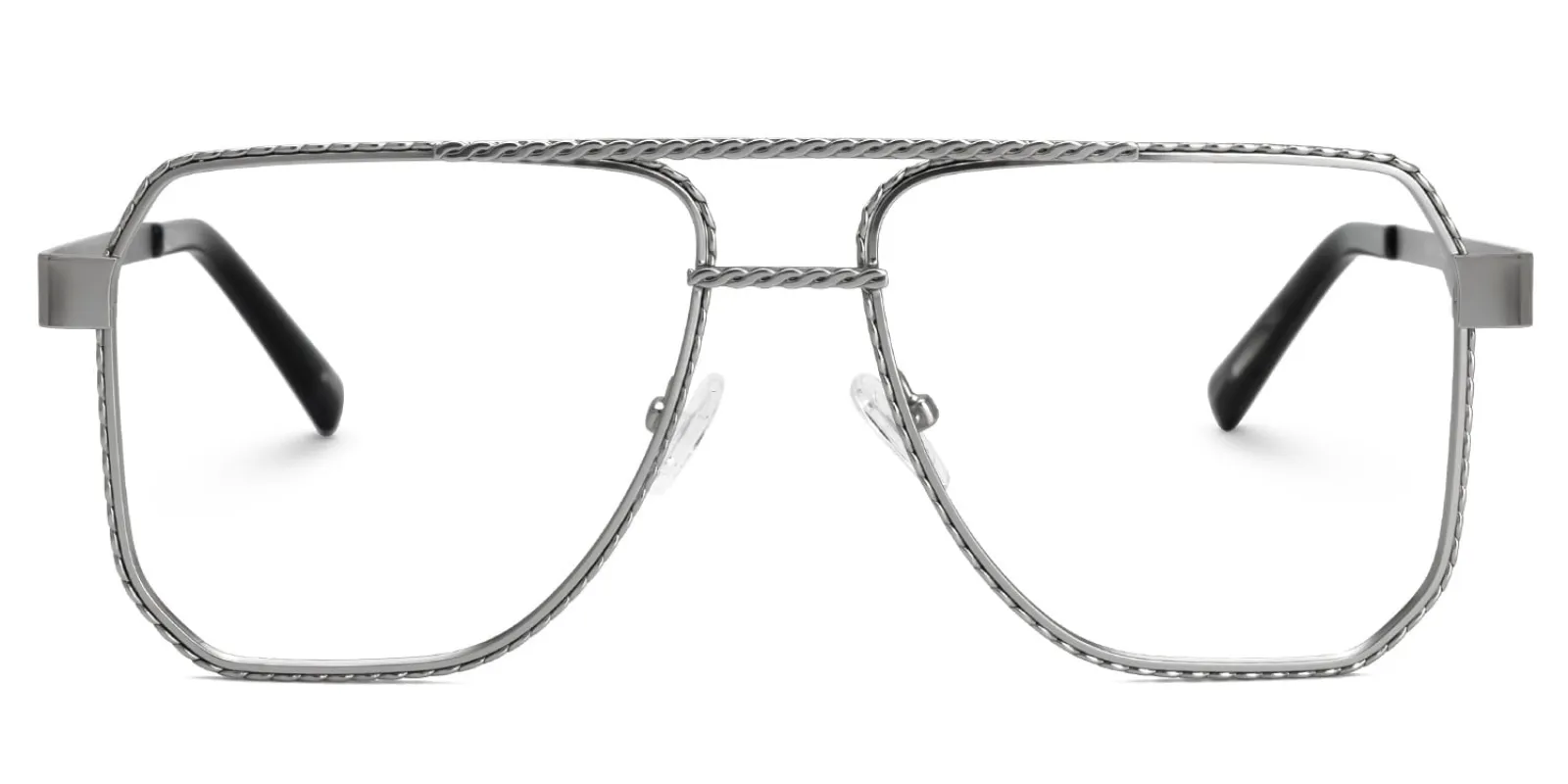 Fidelina - Aviator Silver Eyeglasses sold by Vooglam