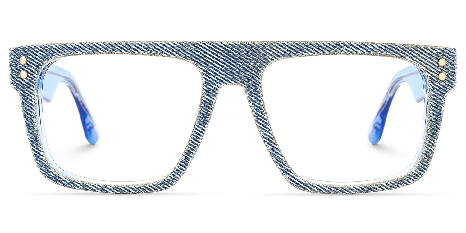 Najinca - Rectangle Blue Eyeglasses sold by Vooglam
