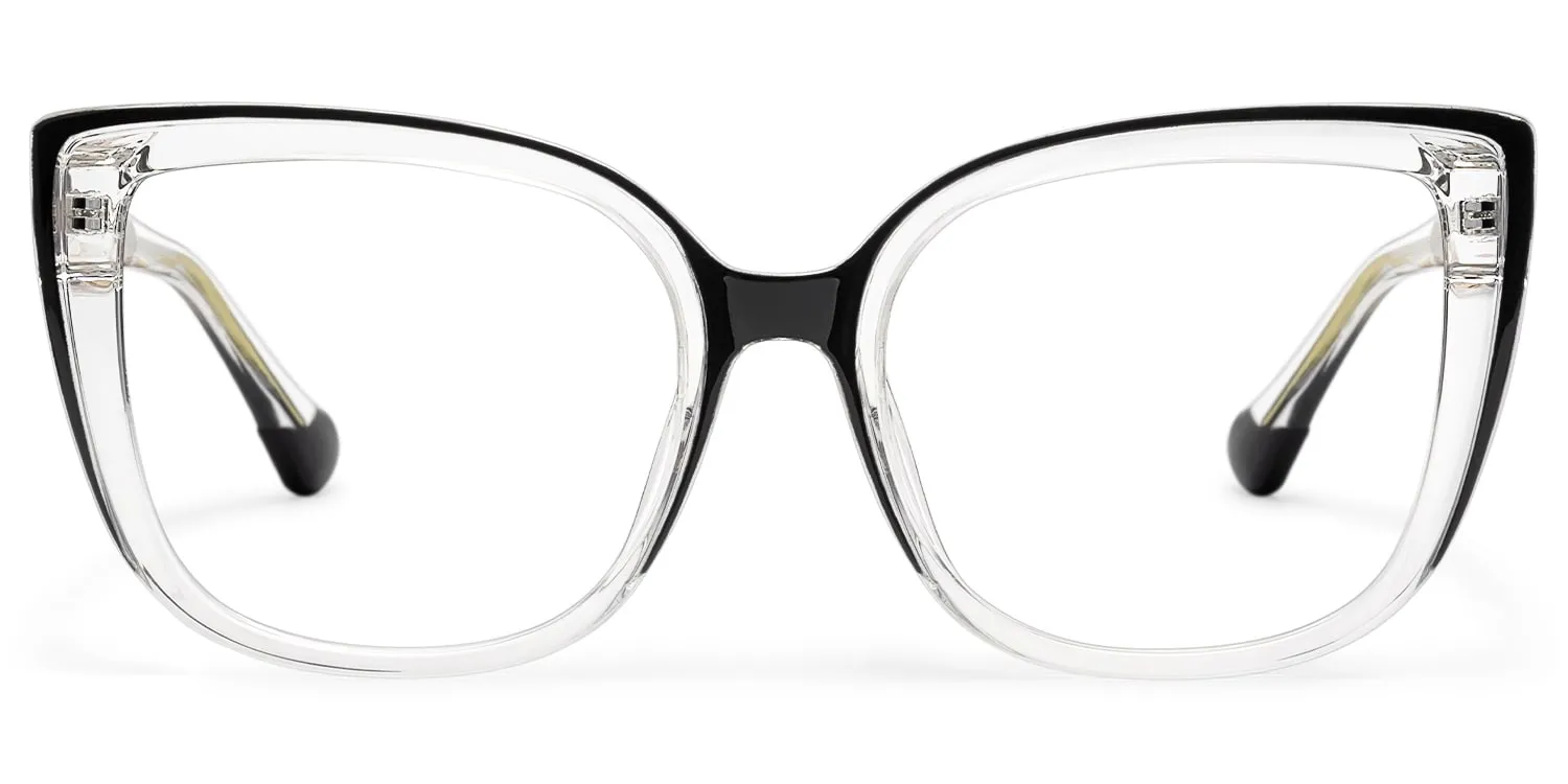 Darena - Cat Eye Black/Crystal Eyeglasses sold by Vooglam