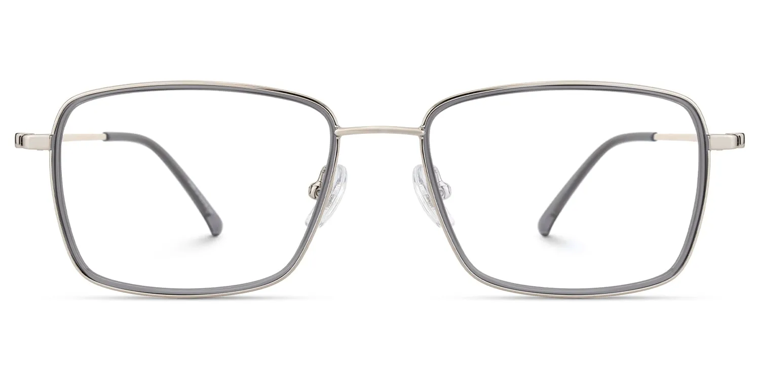 Marlene - Rectangle Grey Eyeglasses sold by Vooglam