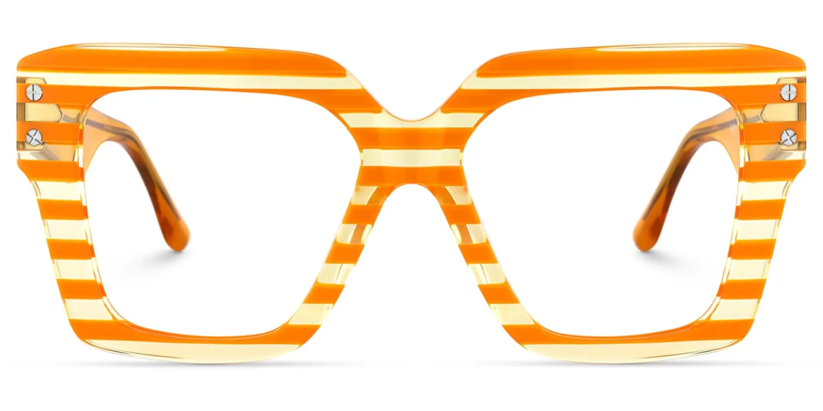 Azania - Square Orange Eyeglasses sold by Vooglam