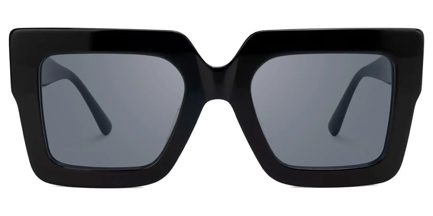 Charisse - Square Black Sunglasses sold by Vooglam