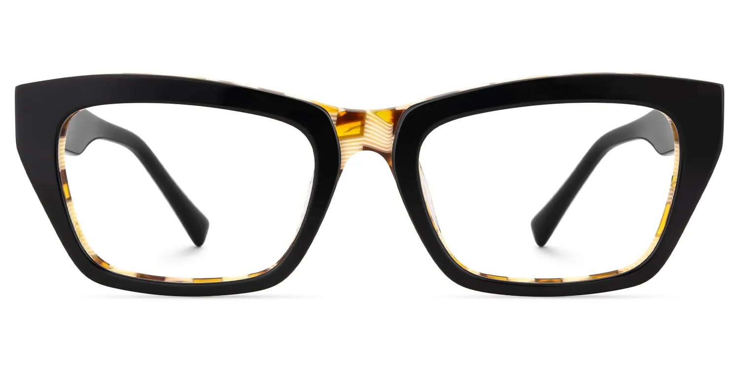 Lola - Rectangle Black Eyeglasses sold by Vooglam product image thumbnail 2