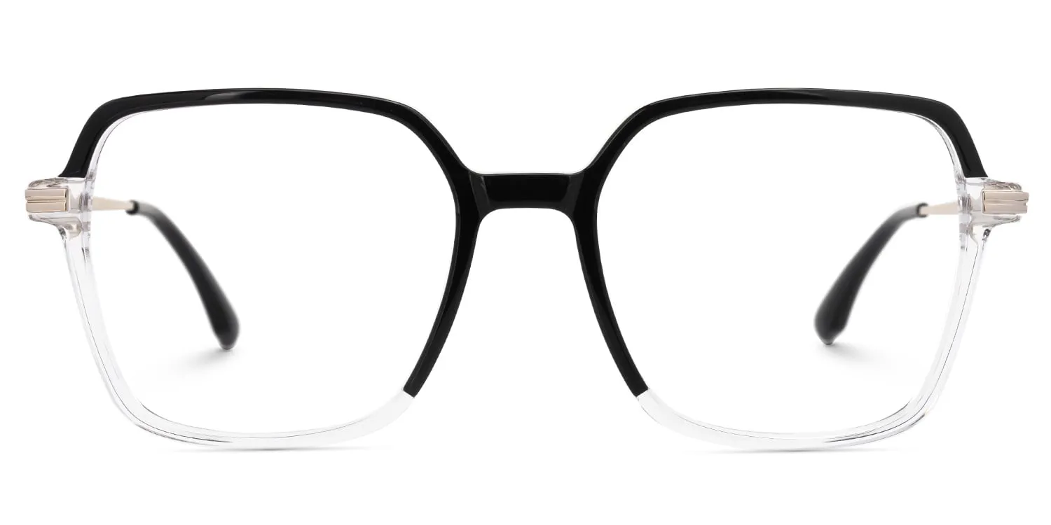 Elton - Square Black Eyeglasses sold by Vooglam