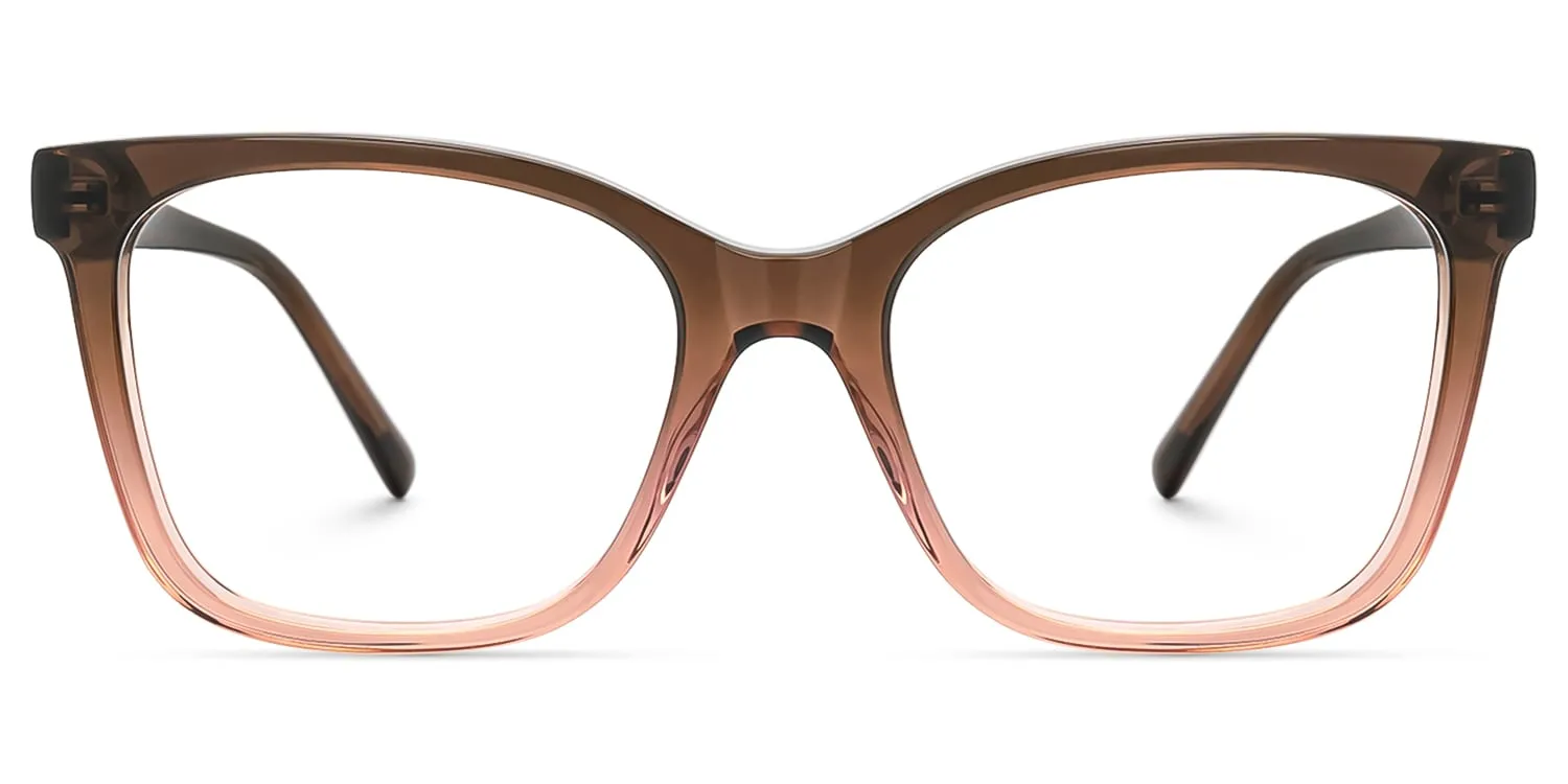 Jaelle - Square Brown Eyeglasses sold by Vooglam
