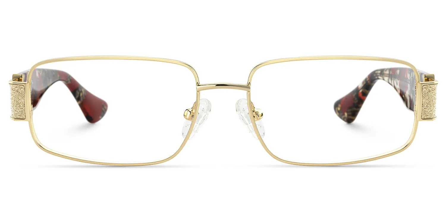 Alexandra - Rectangle Floral Eyeglasses sold by Vooglam