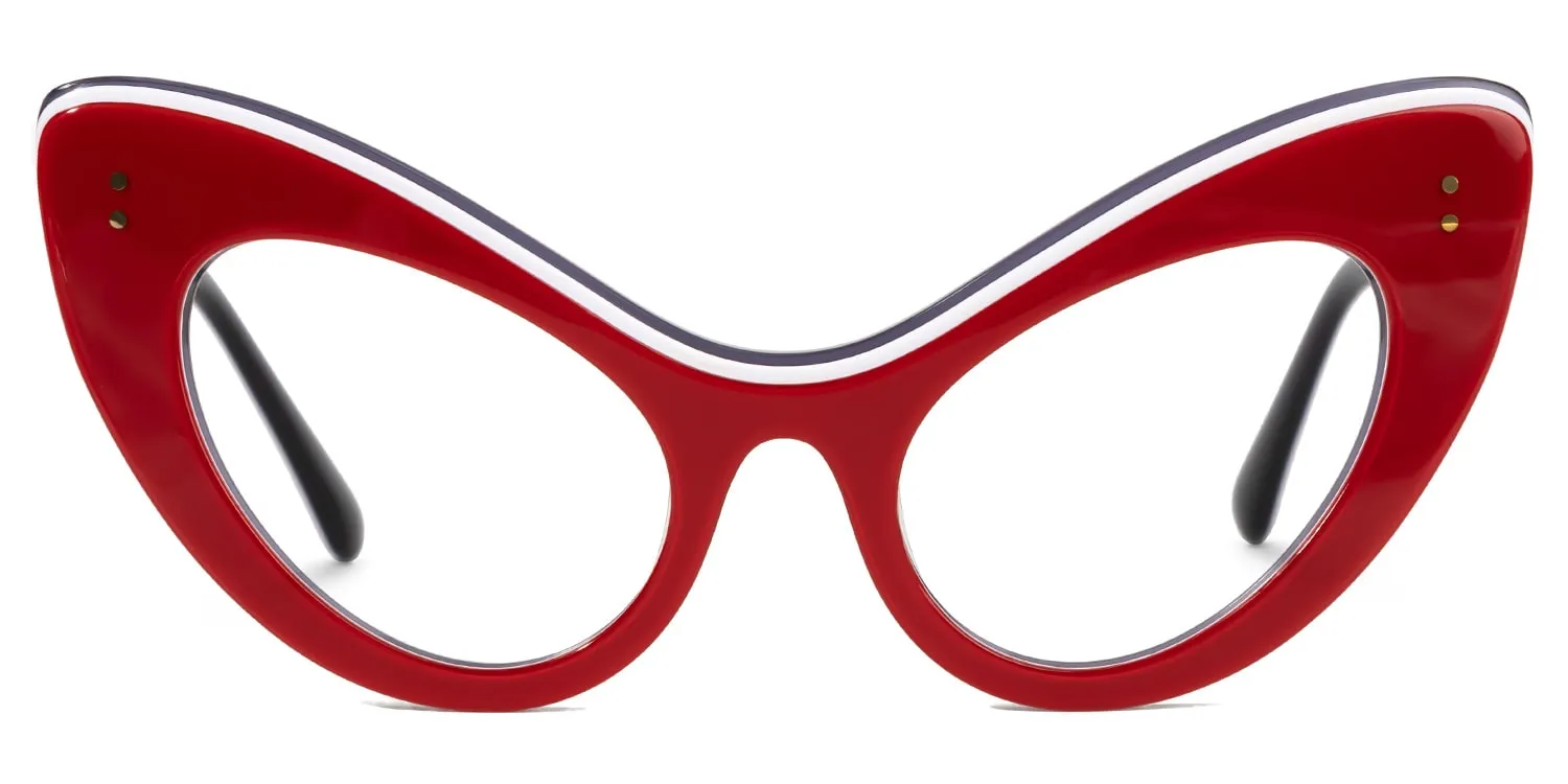 Danesha - Cat Eye Red Eyeglasses sold by Vooglam