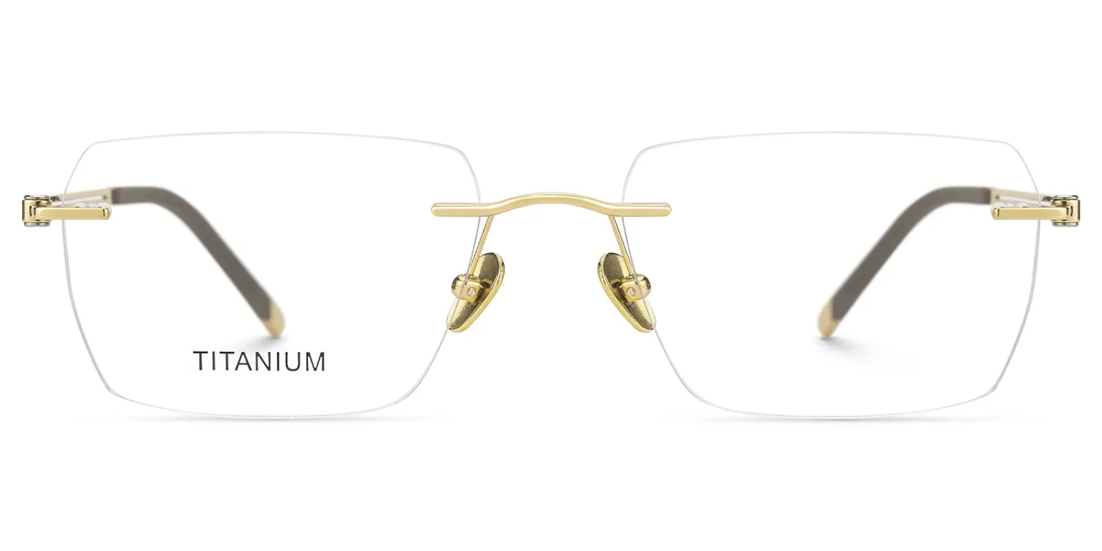 Glaze - Rectangle Gold Eyeglasses sold by Vooglam