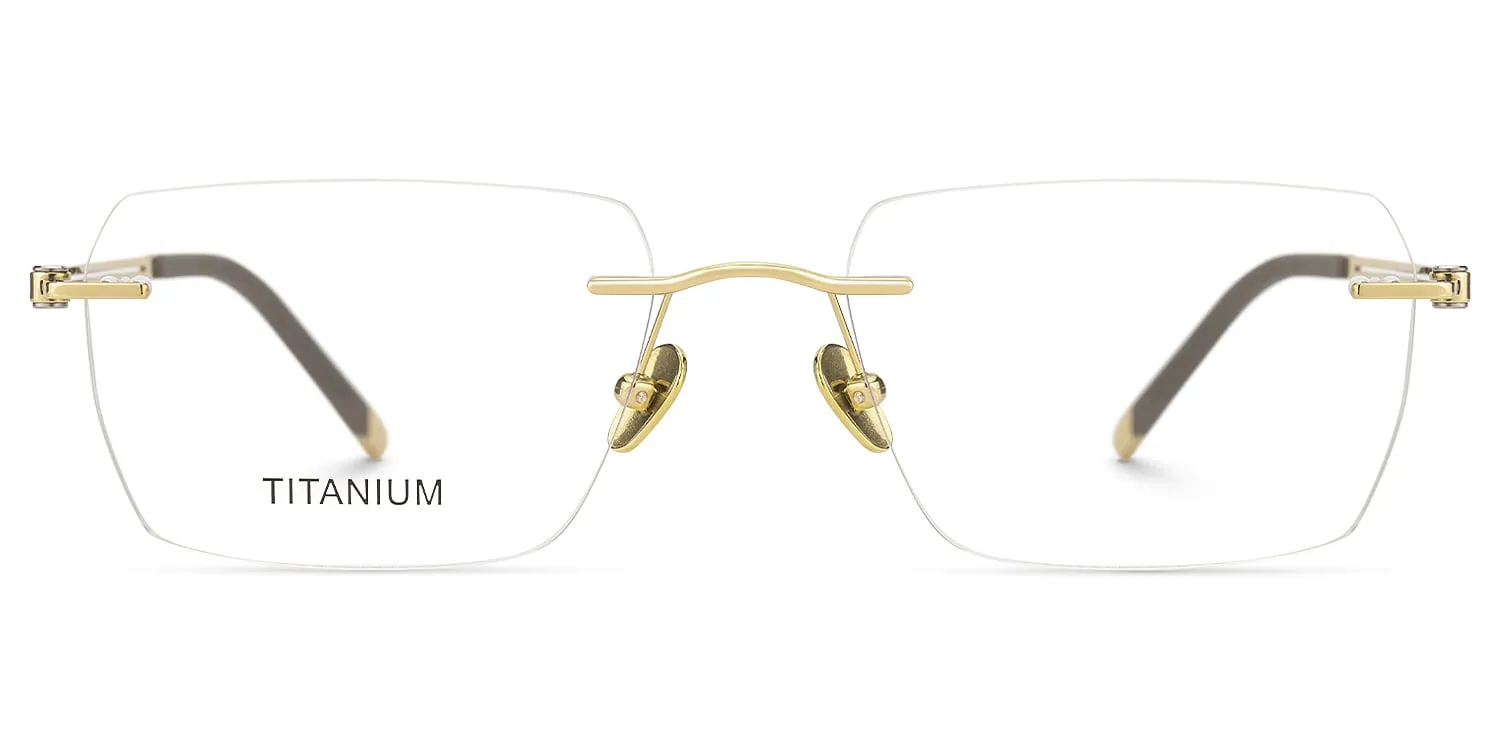 Glaze - Rectangle Gold Eyeglasses sold by Vooglam product image thumbnail 2