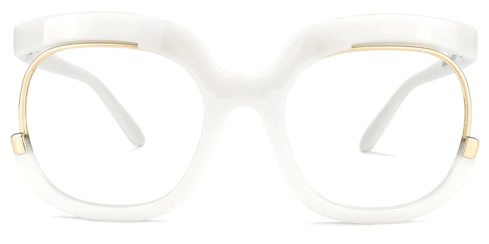 Fredia - Square White Eyeglasses sold by Vooglam