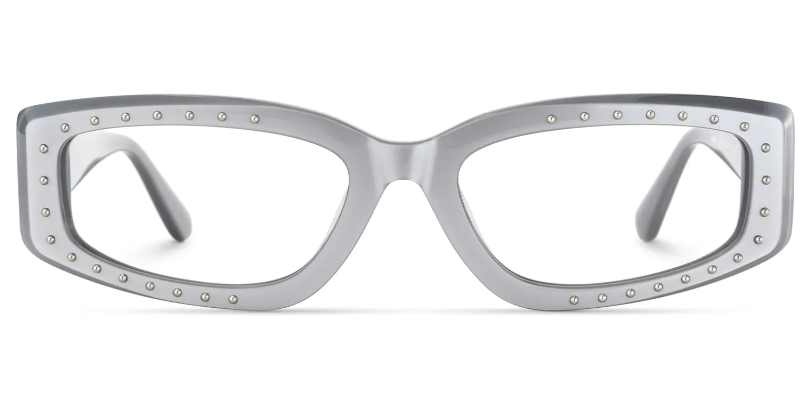 Quentin - Rectangle Silver Eyeglasses sold by Vooglam