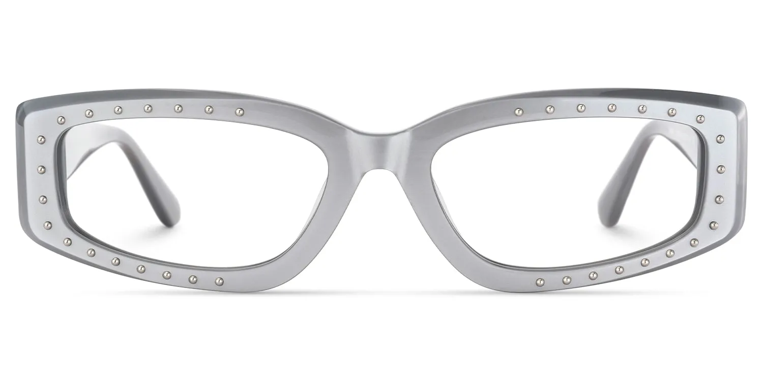 Quentin - Rectangle Silver Eyeglasses sold by Vooglam