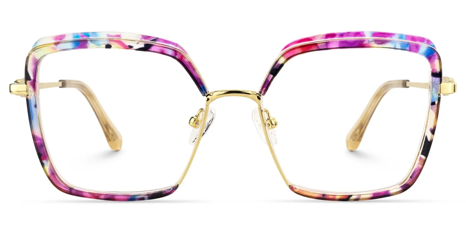 Fiorella - Square Floral Eyeglasses sold by Vooglam