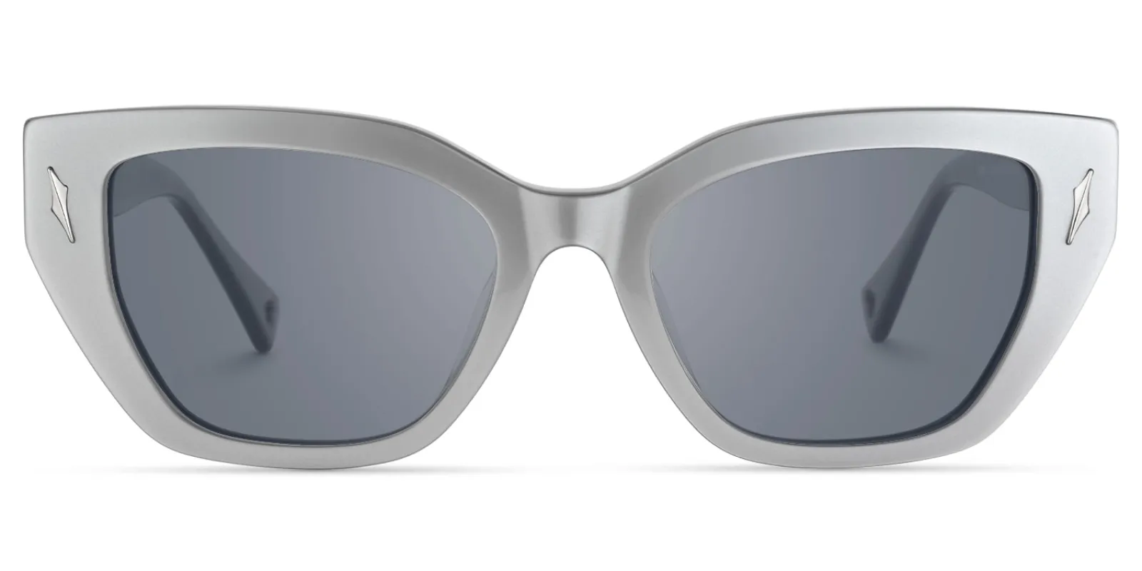Naiara - Rectangle Grey Sunglasses sold by Vooglam