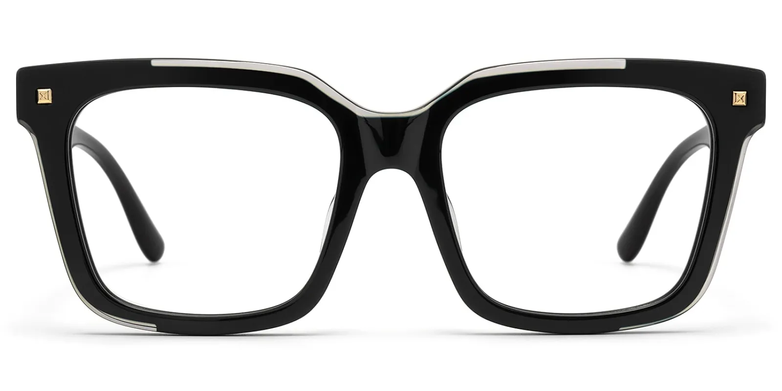 Taffeta - Square Black Eyeglasses sold by Vooglam