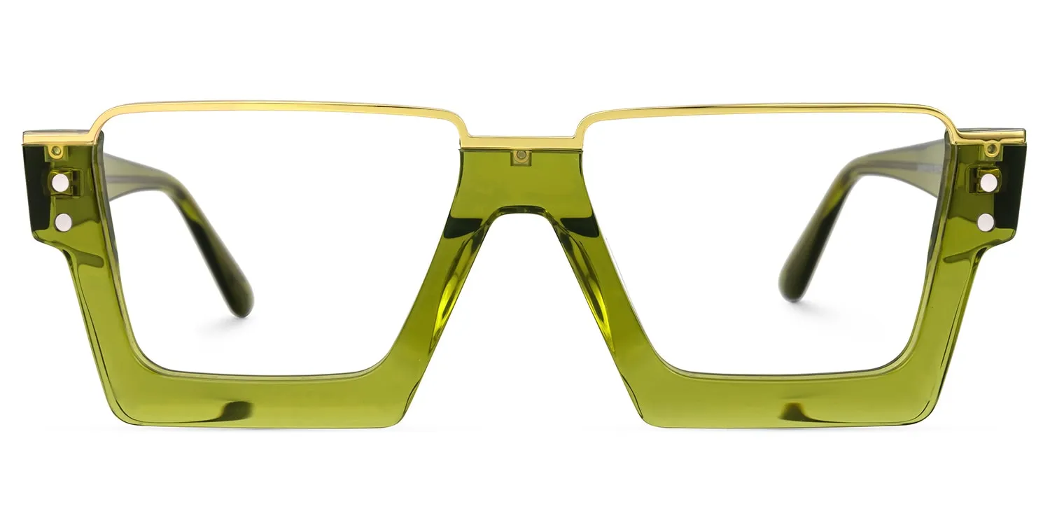 Dardhan - Rectangle Green Eyeglasses sold by Vooglam