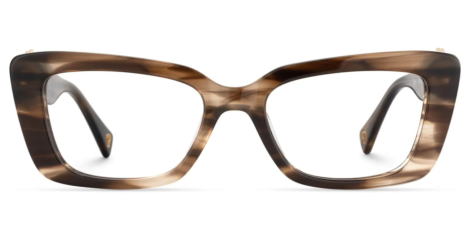 Odina - Rectangle Brown Eyeglasses sold by Vooglam product image thumbnail 2