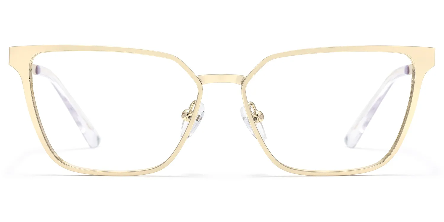 Hologram - Rectangle Gold Eyeglasses sold by Vooglam