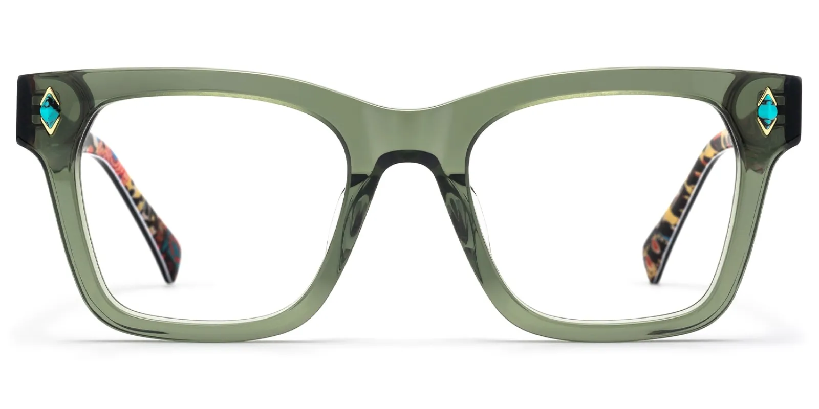 Adinkra - Square Green Eyeglasses sold by Vooglam