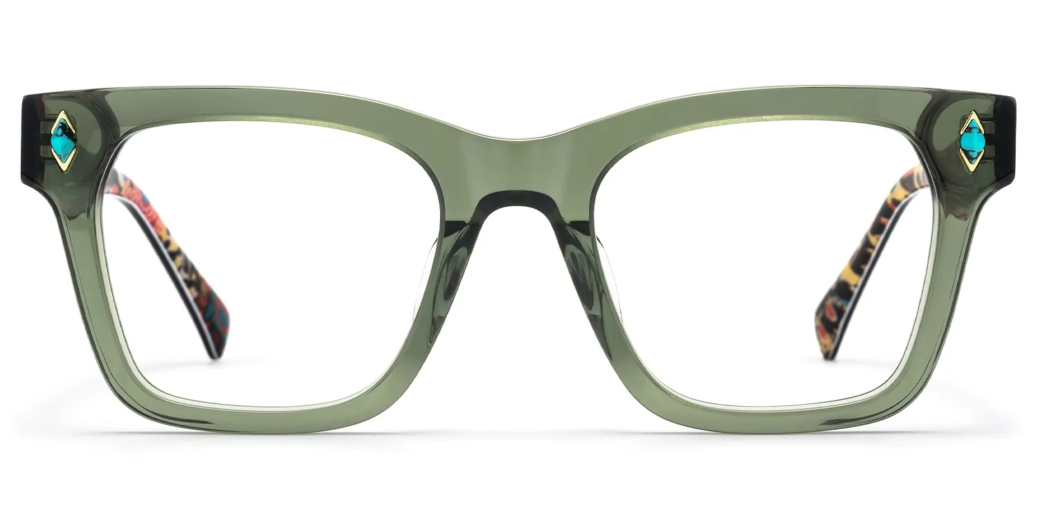 Adinkra - Square Green Eyeglasses sold by Vooglam product image thumbnail 2