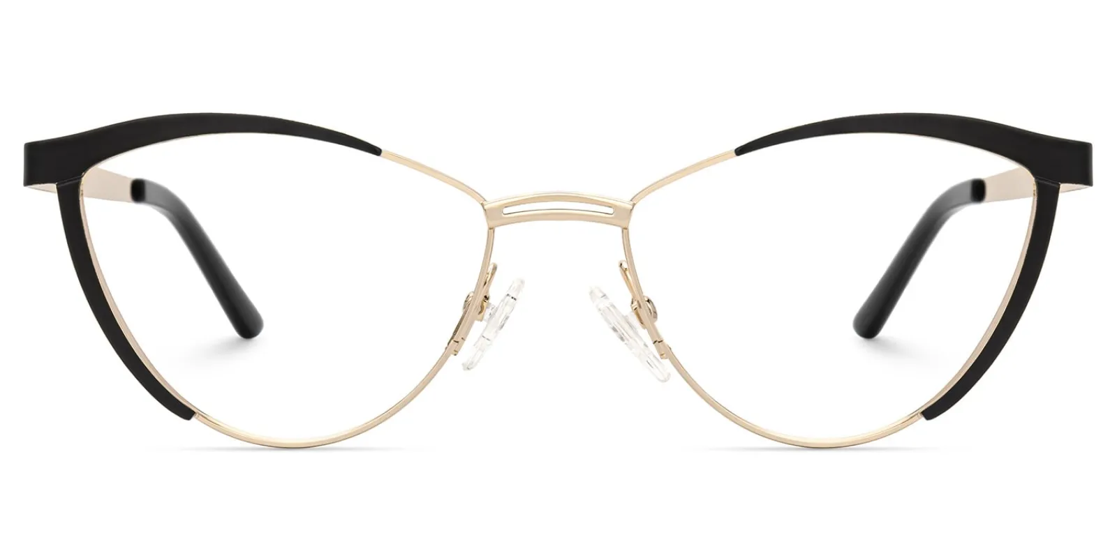 Sydney Black Cat Glasses Frames with Gold Accents made by Vooglam