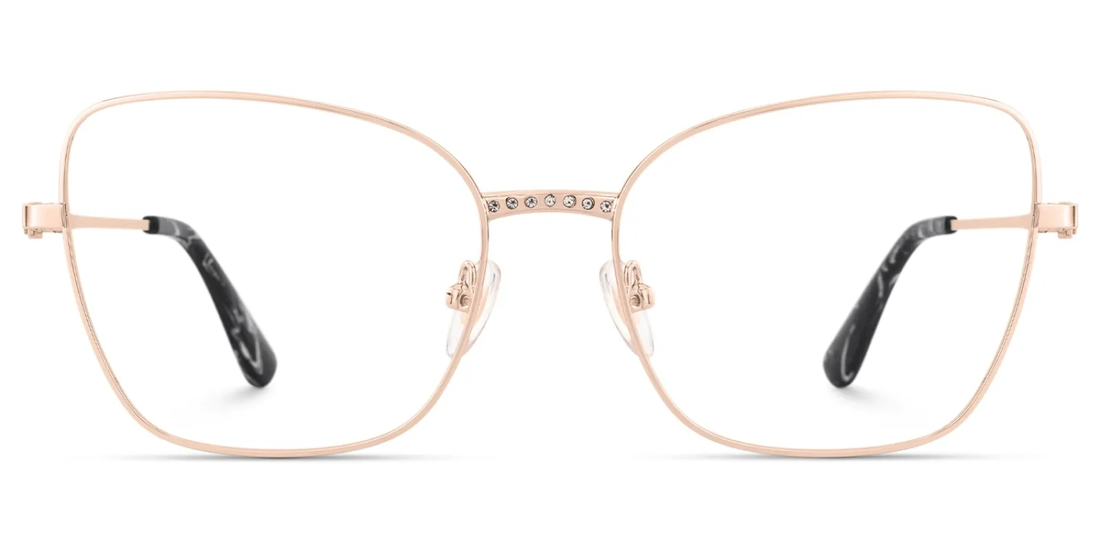 Meadow - Square Rose/Gold Eyeglasses sold by Vooglam