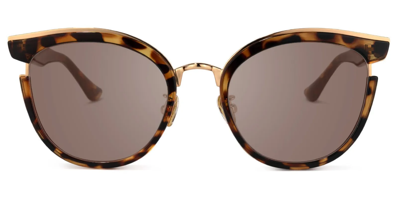 Retro Bohemian Tortoiseshell Round Cat-Eye Sunglasses sold by Vooglam